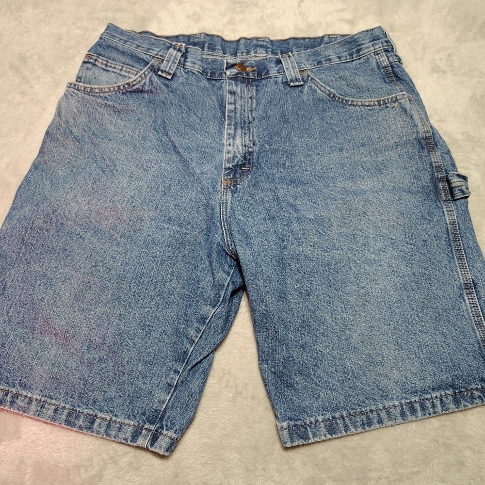 Wrangler Blue Jean Carpenter Shorts Men 36/10 Denim Cotton Work Durable Classic